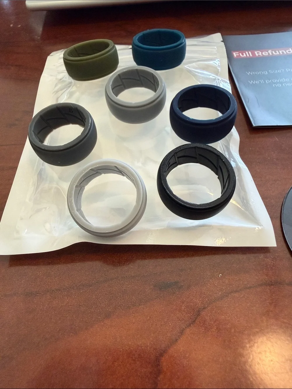 Silicone Ring Set for Men - Assorted Blue, Gray, Black, Olive